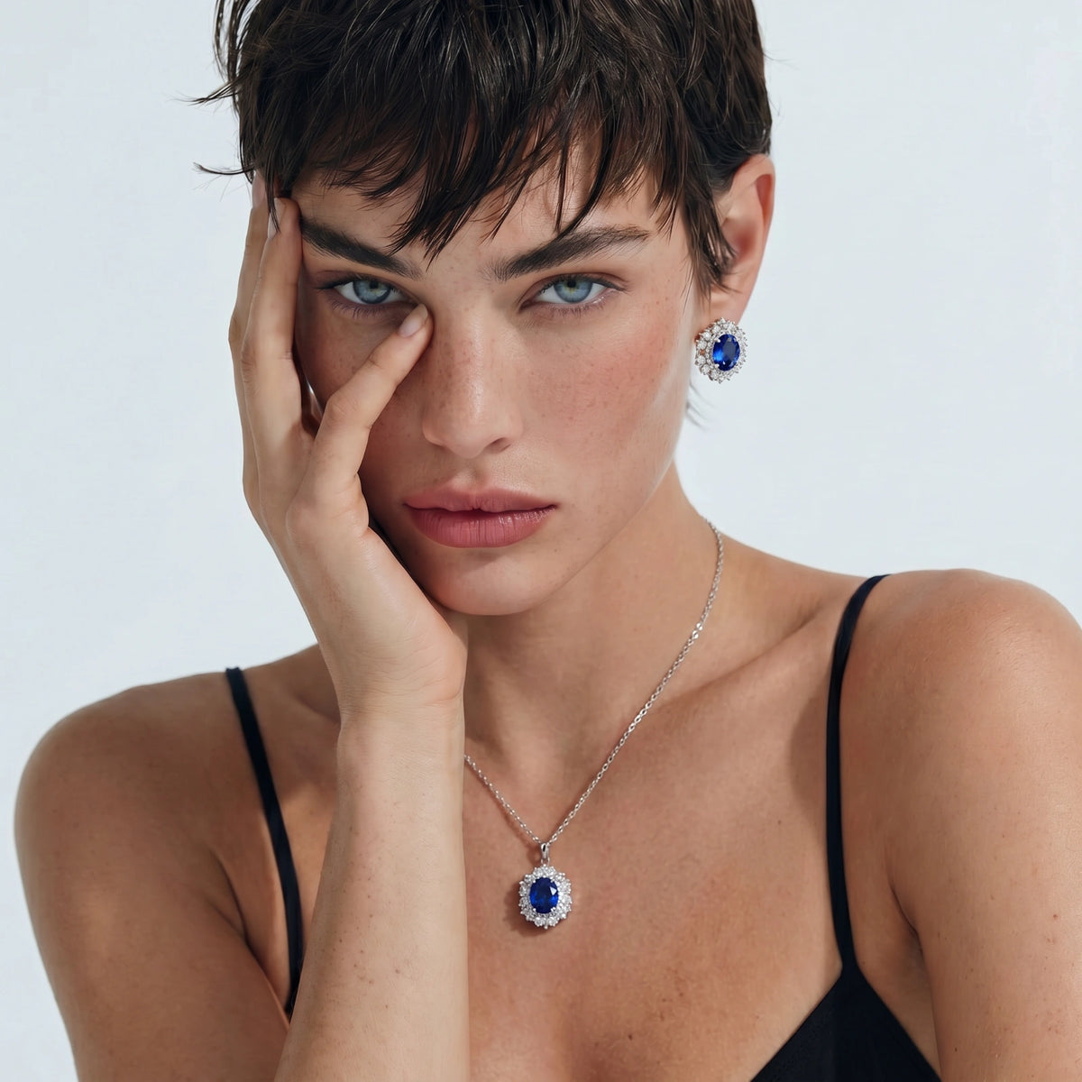 Royal Sapphire Halo Set by Magnolia Luxe