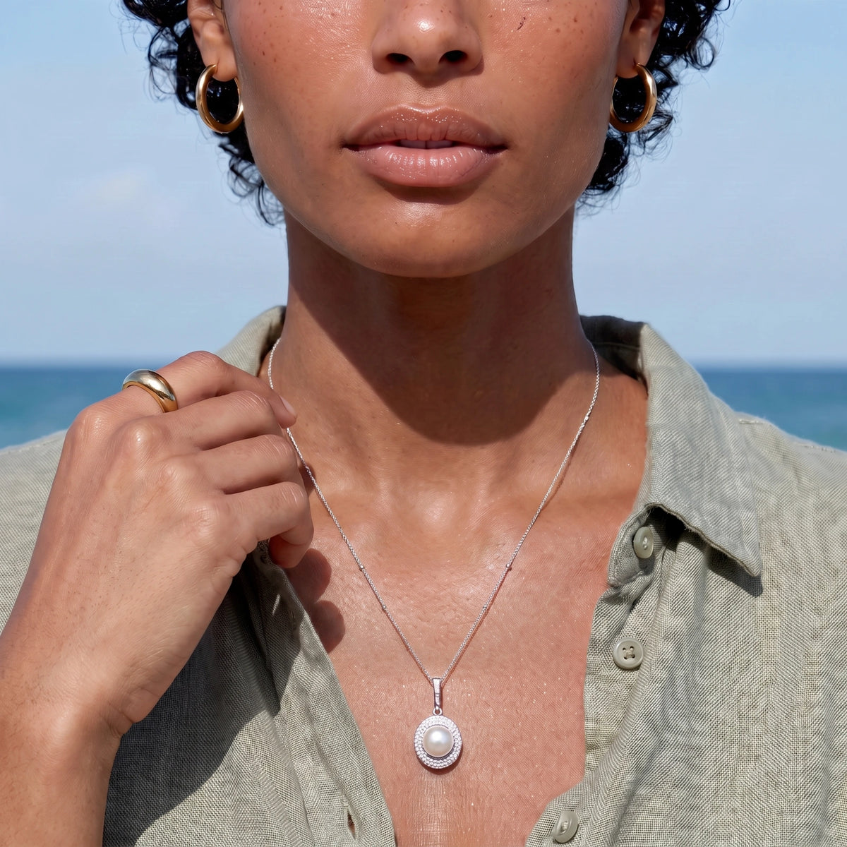 Pearl Halo Necklace by Magnolia Luxe