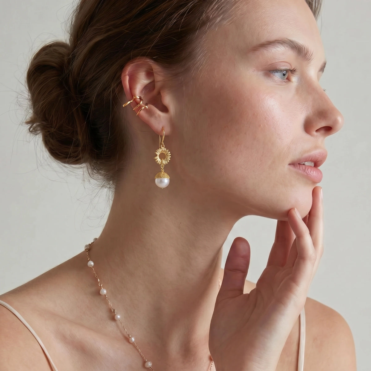 Sunburst Pearl Dangles by Magnolia Luxe